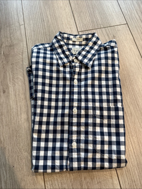J. Crew Other - J. Crew Men’s Navy and White Gingham Short sleeve Button-Down Shirt small